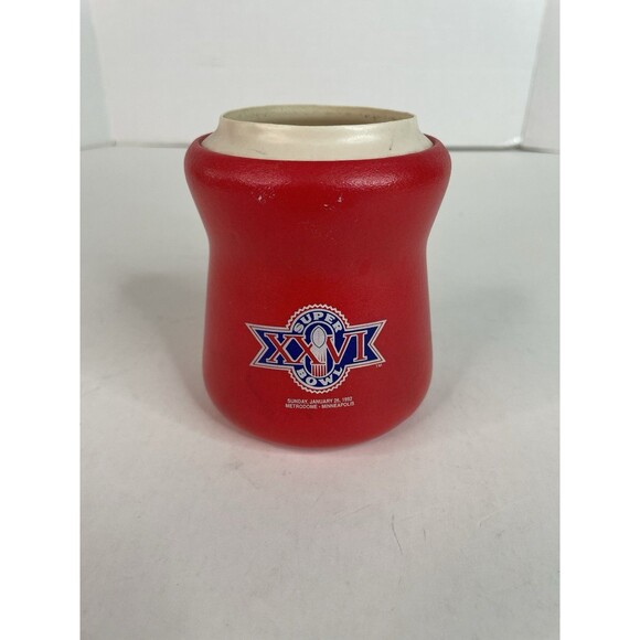 Unbranded Other - Vintage Super Bowl 26 (XXVI) Koozie, Red, Minneapolis Metrodome 1992